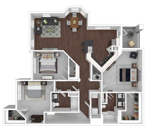2x2C1-U-Bh floor plan