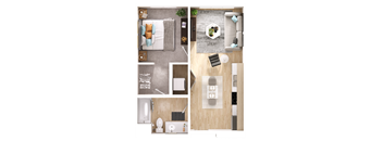 One bedroom floor plan 