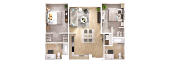 Two bedroom floor plan 