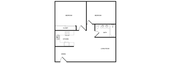 Two bedroom floor plan