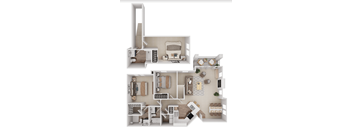 Clocktower Village 3x3 3D floor plan