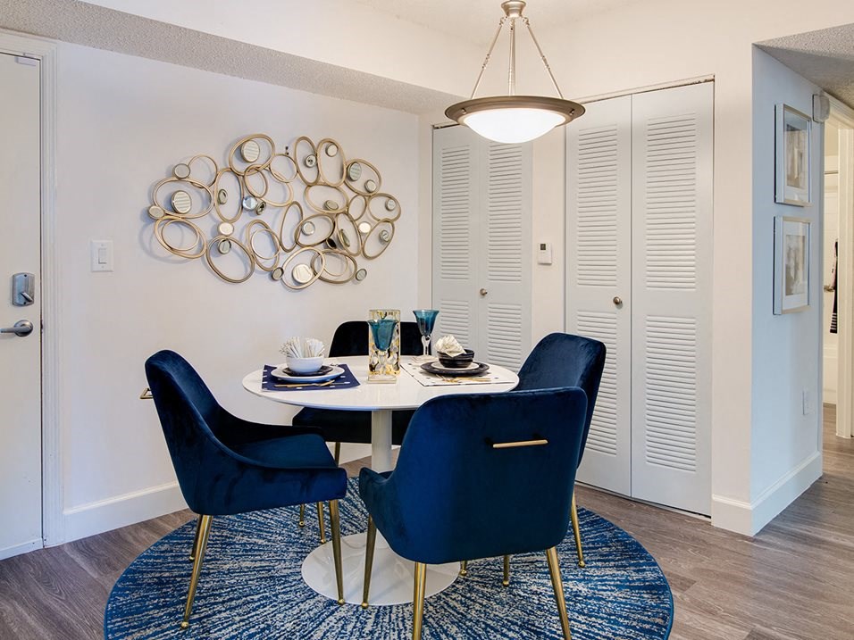 Dining area with furniture  Aqua 2800 Apartments in Oakland Park Florida