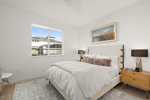 bedroom with windows