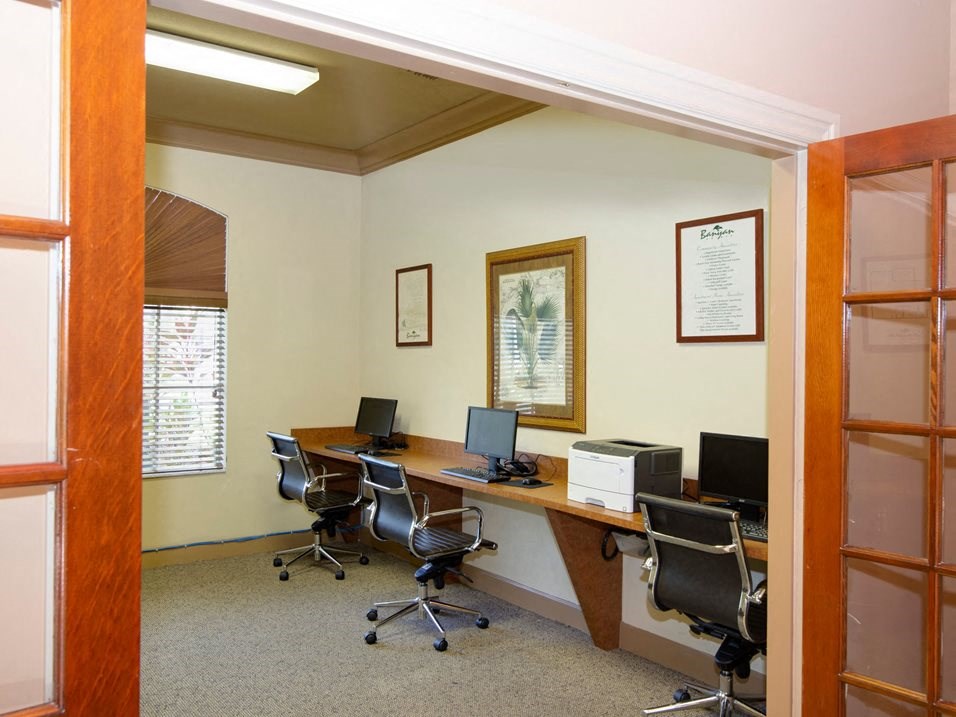 Business Center with computers at Banyan Pointe, Coconut Creek, Florida 