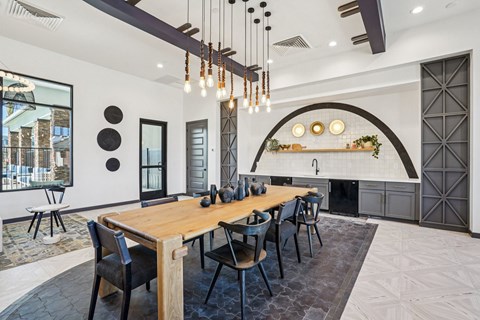 Modern dining room at The Ranches at Gunsmoke, Maricopa