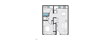 A9 Floor Plan at THE MOD AT MIDTOWN Apartments, SACRAMENTO