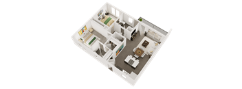 a 3d floor plan of an apartment