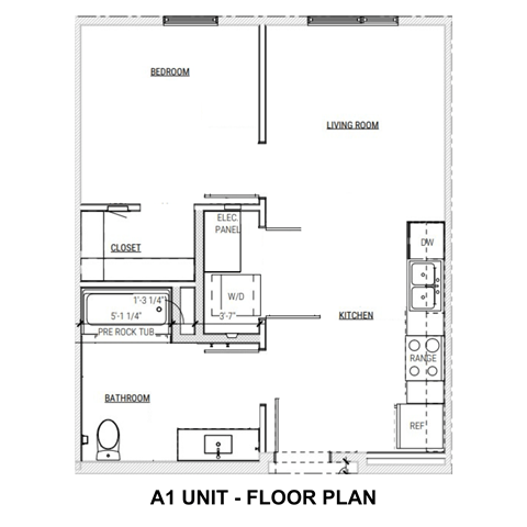 A1 Floor Plan at Traditions at Hazelwood, Portland, 97216