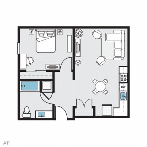 A11 Floor Plan THE MOD AT MIDTOWN Apartments, SACRAMENTO, CA, 90028