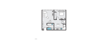 A14 Floor Plan at THE MOD AT MIDTOWN Apartments, SACRAMENTO, CA, 90028