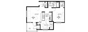 floor plan of the lower level of a house with bedrooms and baths