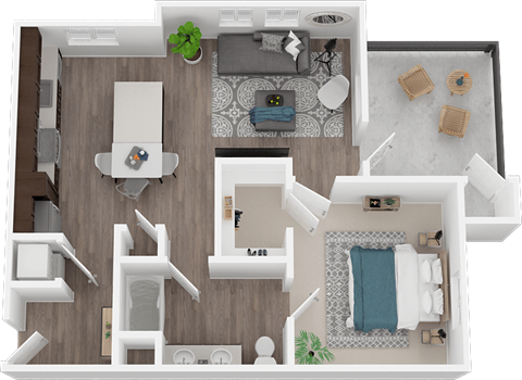 One bedroom floor plan