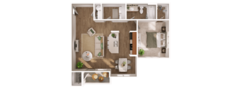 a floor plan of a 1 bedroom apartment