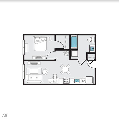 A5 Floor Plan at THE MOD AT MIDTOWN Apartments, SACRAMENTO