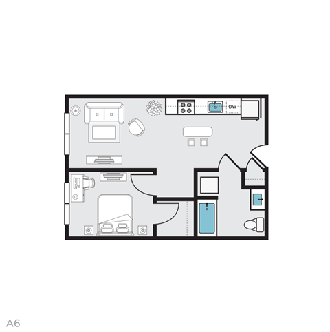 A6 Floor Plan at THE MOD AT MIDTOWN Apartments, California