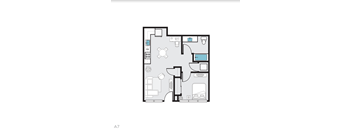 A7 Floor Plan at THE MOD AT MIDTOWN Apartments, SACRAMENTO, 90028