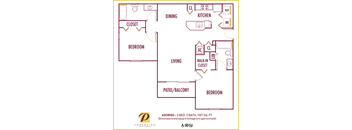 Portofino Apartments 1 bedroom 2D floor plan