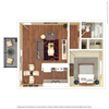 One bedroom floor plan
