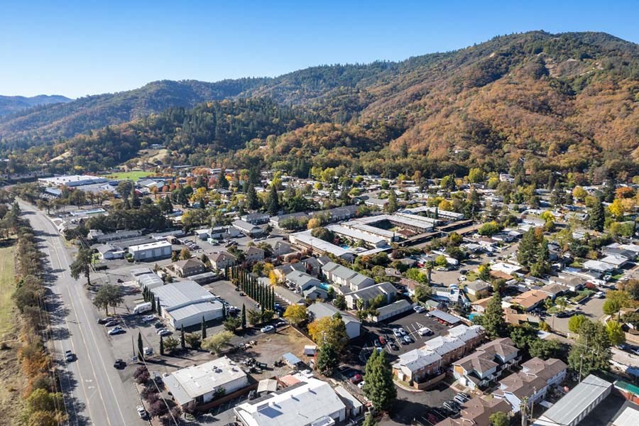 Ariel view of city and community