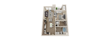 One bedroom floor plan l Sacramento CA Apartment Rentals
