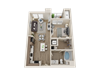 One bedroom floor plan l Sacramento CA Apartment Rentals