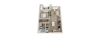 one bedroom floor plan l Alira Apartments in Sacramento Ca