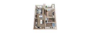 One bedroom floor plan l Sacramento CA Apartment Rentals