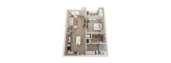 One bedroom floor plan l Alira Apartments for rent in Sacramento Ca