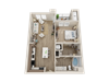 One bedroom floor plan l Alira Apartments for rent in Sacramento Ca