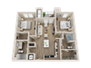 two bedroom floor plan l Alira Apartments in Sacramento Ca