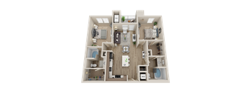 two bedroom floor plan l Sacramento CA Apartment Rentals