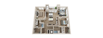 two bedroom floor plan l Alira Apartments for rent in Sacramento Ca