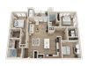 three bedroom floor plan l Alira Apartments for rent in Sacramento Ca