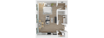 a floor plan of a studio apartment