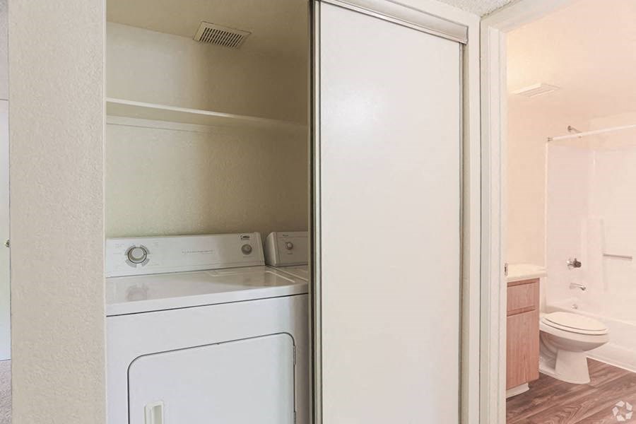 Ashford Park full size washer and dryer in apartment home