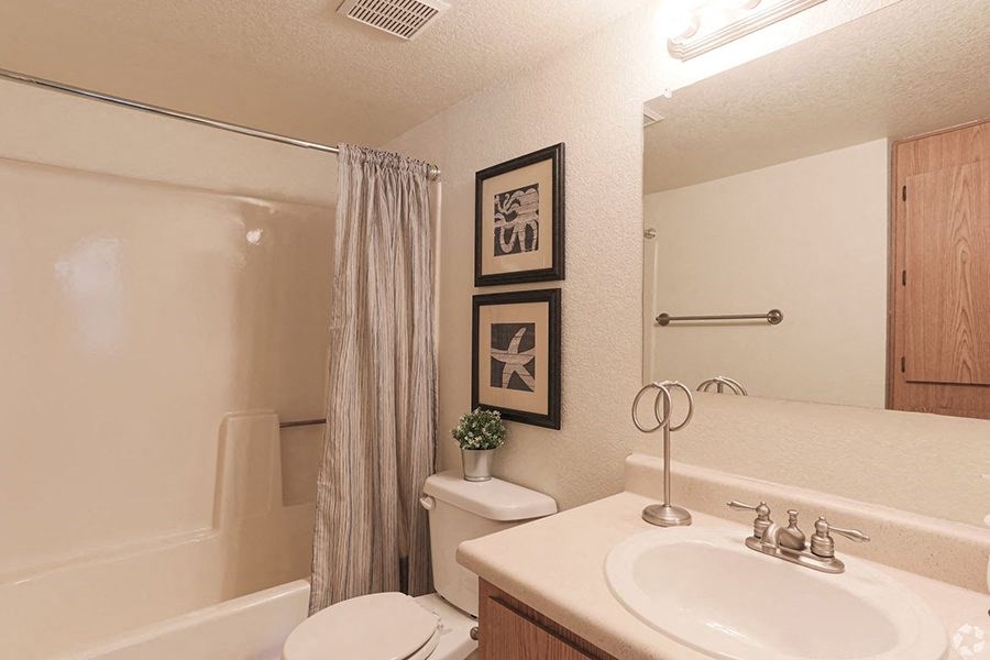 Ashford Park bathroom with full vanity and shower