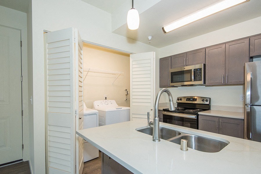 washer and dryer near kitchen