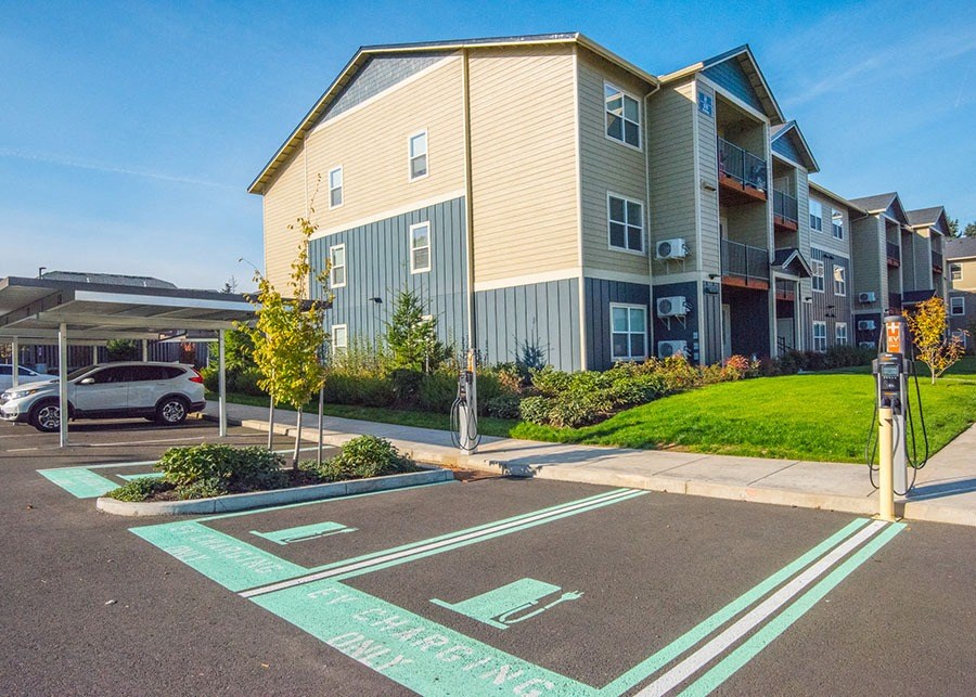 EV Charging Station near building