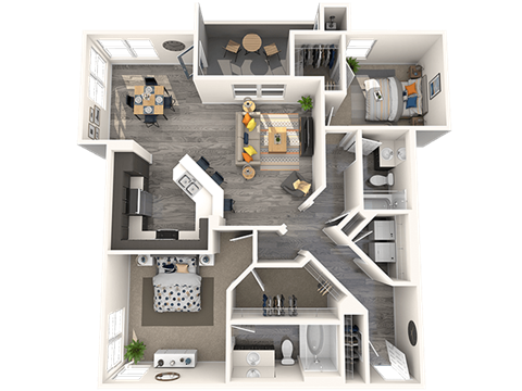 2 bed 2 bath B at THE GALLERYAPARTMENT HOMES, Las Vegas, NV