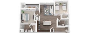 Two bedroom floor plan