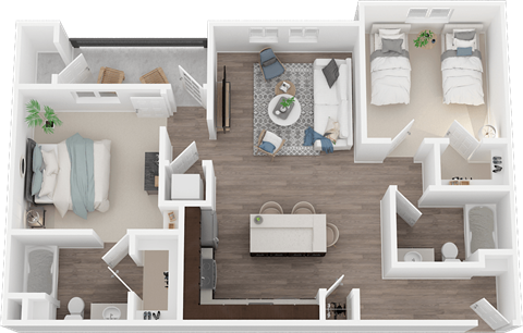 Two bedroom floor plan