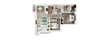 Two bedroom floor plan  l Spencer Place Apartments in Post Fall, ID  