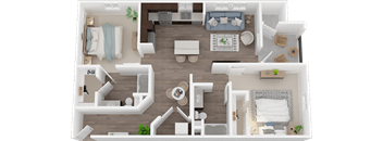 Two bedroom floor plan