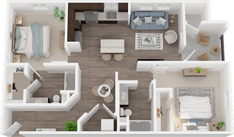 Two bedroom floor plan