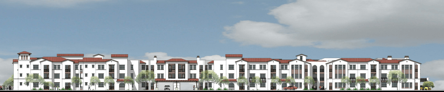 a rendering of a row of houses with a blue sky in the background at Vintage at Anacapa Canyon, Camarillo, CA