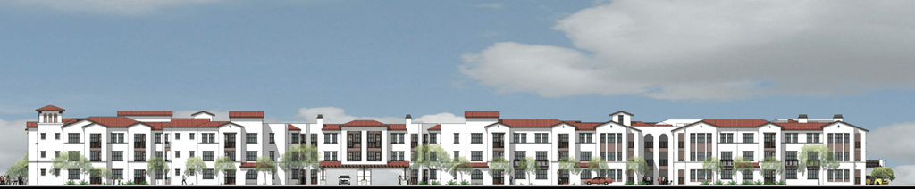 a rendering of a row of houses with a blue sky in the background at Vintage at Anacapa Canyon, Camarillo, CA