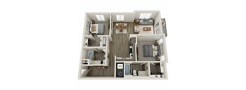 a 3d drawing of a floorplan with a bedroom and a living room at Westlook, Reno, 89523