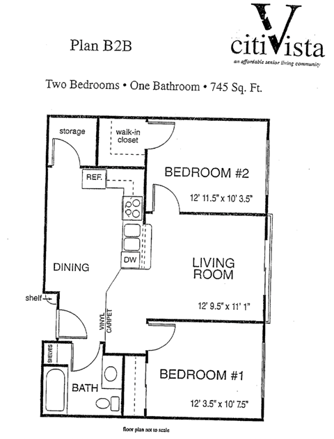 Two bedroom floor plan B at VINTAGE AT CITI VISTA, Nevada