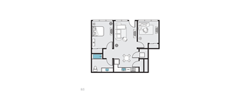 B3 Floor Plan at THE MOD AT MIDTOWN Apartments, California, 90028