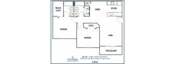San Marco 2D 2 bedroom 2 bath floor plan